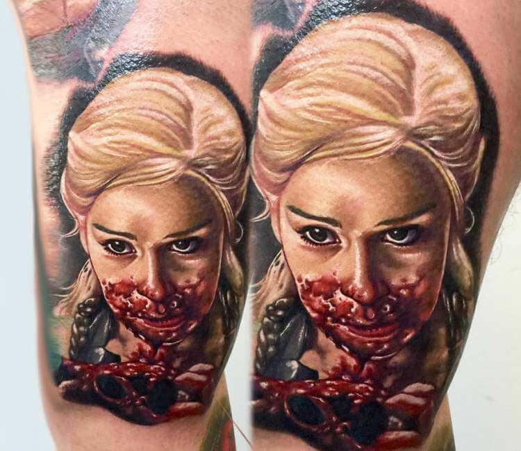 zombie eating heart tattoo