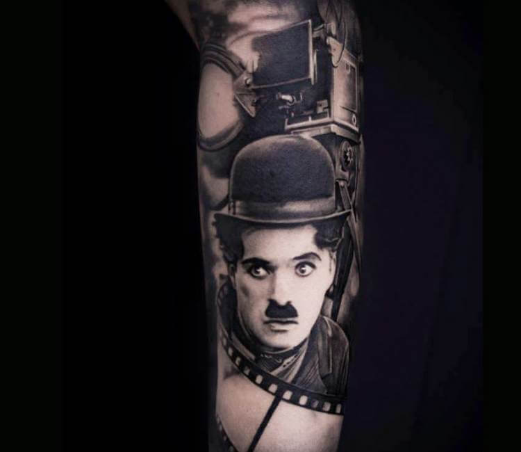 Charlie Chaplin tattoo by Inal Bersekov  rBesttattoos