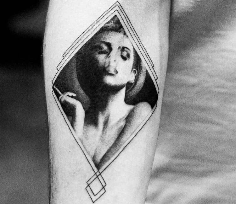 Smoking girl tattoo by Balazs Bercsenyi | Post 18303