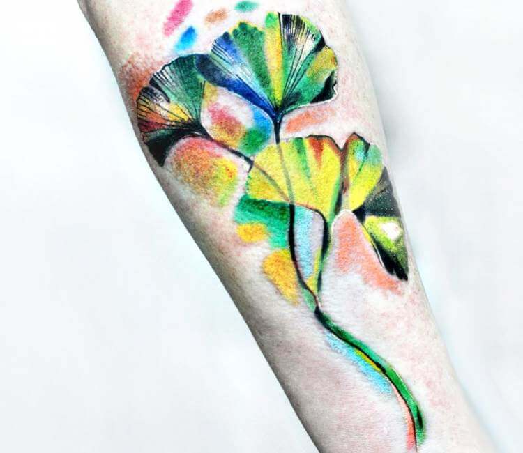 Ginkgo Leaf Temporary Tattoo  Set of 3  Tatteco