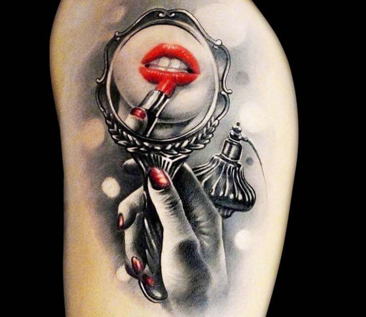 Hannah Falvey — Beauty and the Beast inspired mirror tattoo design...