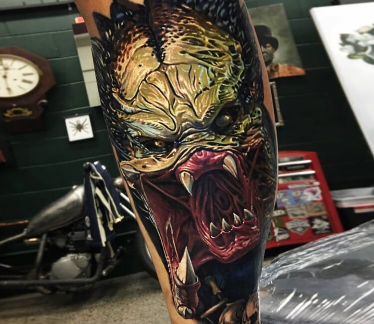 Alien Predator Tattoo Design by Kvik84