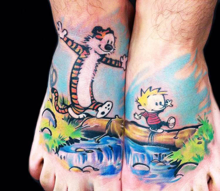 Calvin and Hobbes tattoo by Ben Ochoa | Post 16884