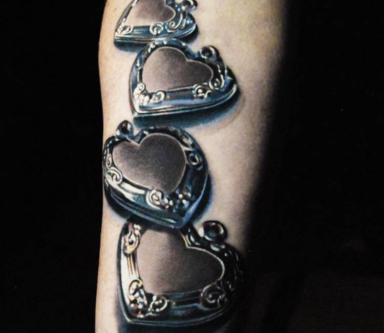 3d heart locket tattoos