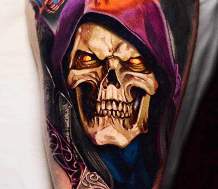 TATTOOS BY DR. JONES on Tumblr: One side done on this He Man leg. Next is  Skeletor and Snake mountain. #love #tattoo #tattoos #tattoosleeve  #tattoodetails...