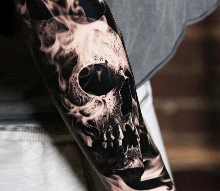 Premium Vector  Realistic skull drawn for tattoo horror design symbol of  death vector illustration