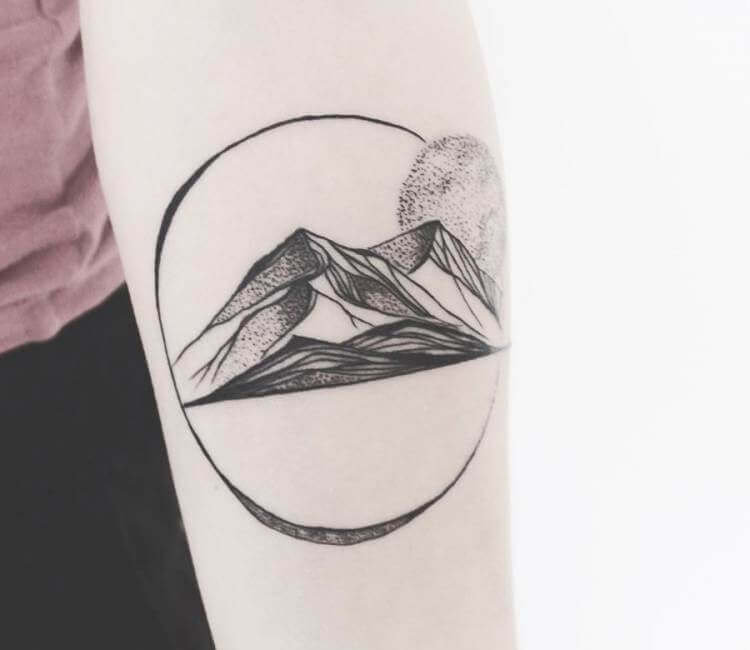 Buy DIGITAL FILE: Geometric Mountains With Lake and Pine Trees Triangle  Diamond Tattoo Design Online in India - Etsy