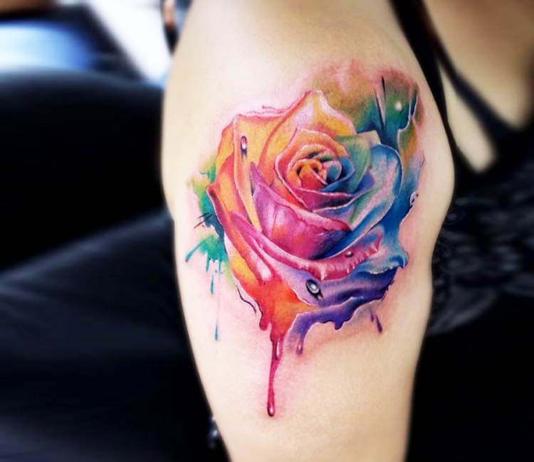 Watercolor Forearm Rose Tattoo  TATTOOGOTO