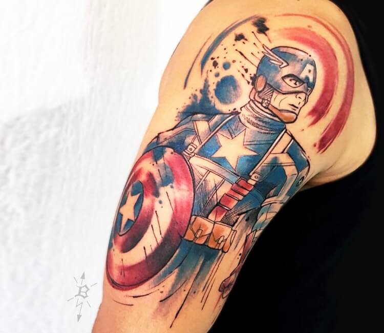 Captain America tattoo by Brandon Bec  Post 29831