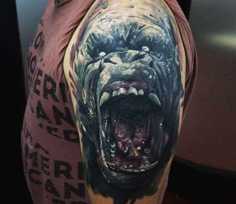 Doom Gorilla!!! Thanks Jake!!! . . . . . . . . . . . . . . . . . . . . . .  . . . . . . . . . . . . #Tattoosnob #besttradtattoos… | Instagram