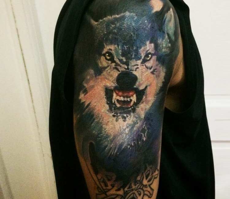 Wild Wolf tattoo by Brian Della Constanza | Photo 23172