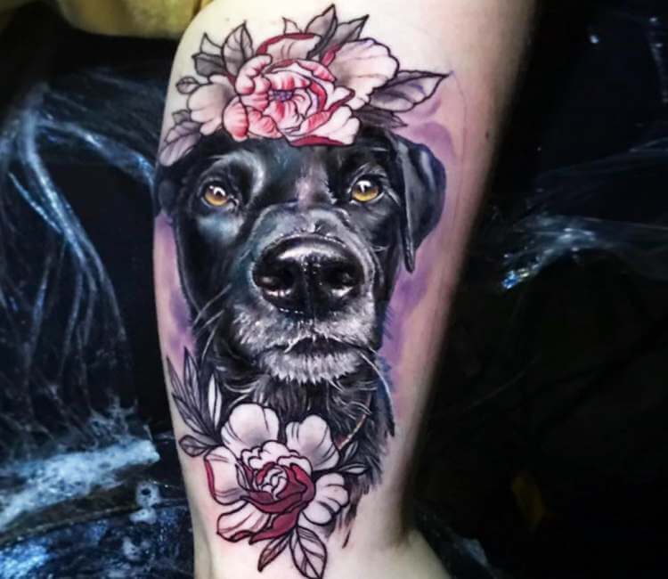 French Tattoo Connection, Marseille France. Black Labrador tattoo | Dog  portrait tattoo, Dog tattoos, Pawprint tattoo