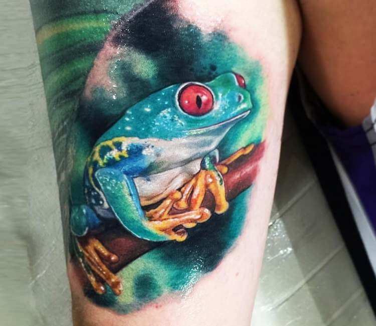 Realistic Frog Tattoo by Bloody Blue Tattoo