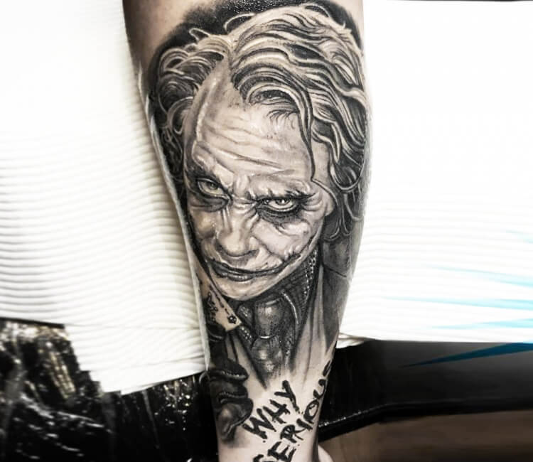 Joker Tattoo in Black  White Celebrity Ink  Joker tattoo Tattoos  Incredible tattoos