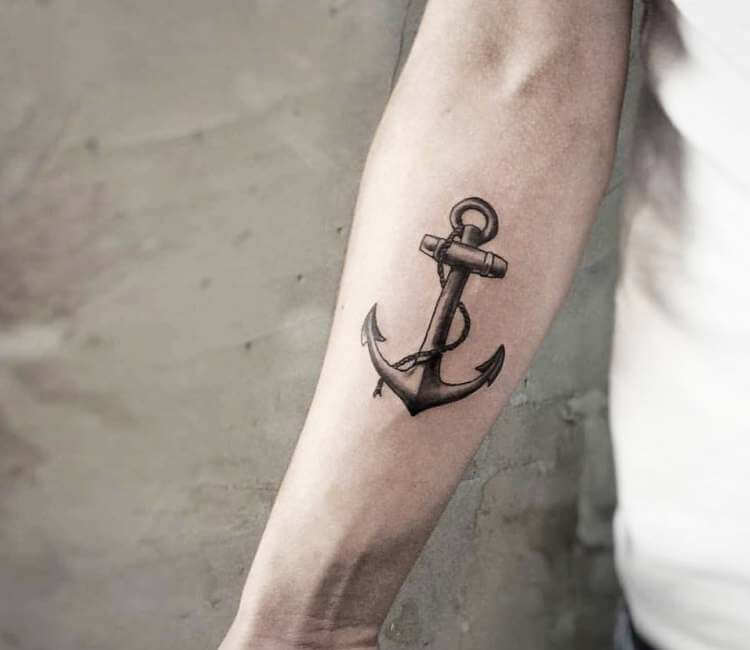 Hand drawn vintage ship anchor tattoo Royalty Free Vector