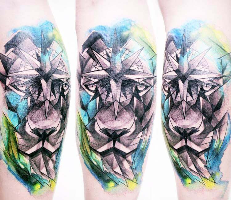 Lion with Compass tattoo by Carlos Breakone  Post 18430