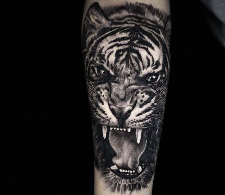 Realistic Skull Tiger Wolf Lion Temporary Tattoos Women Men - Temu