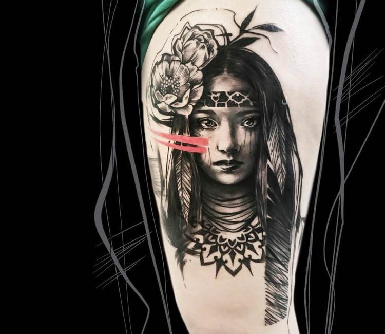 Indian girl tattoo