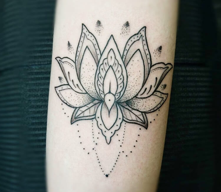 Fineline lotus flower dotwork tattoo by SelfmadeTattooBerlin on DeviantArt