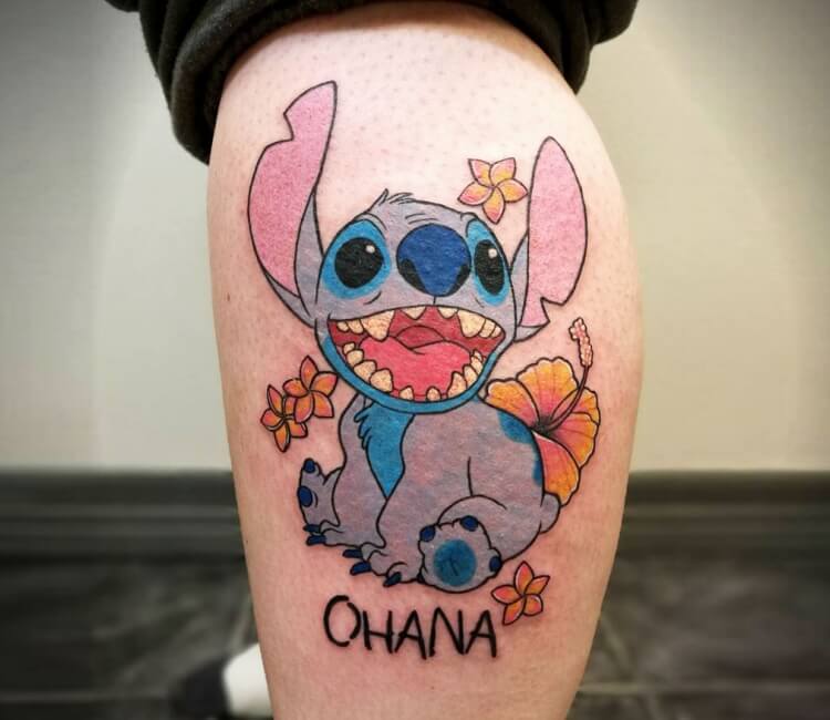 Stitch thigh tattoo with some  Daisy Hester Tattoo  Facebook