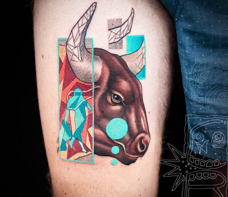 bull skull tattoo - Stock Illustration [42182504] - PIXTA