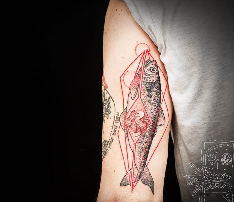 fish outline tattoo