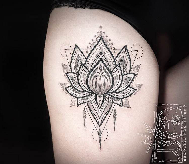 Jewelry Lotus Flower tattoo by Chris Rigoni | Post 16704
