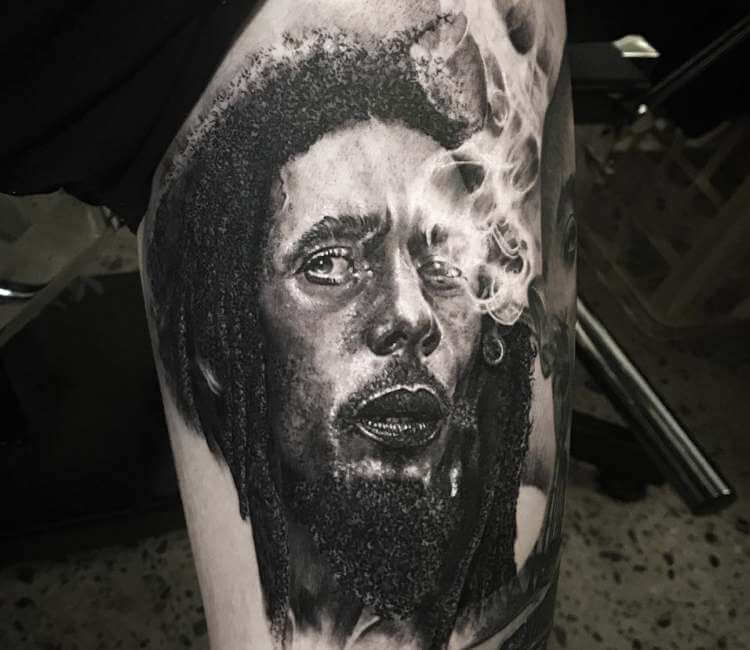 Bob Marley tattoo by Chris Showstoppr