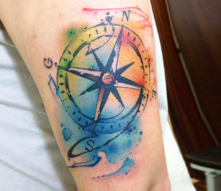 Compass tattoo by Claudia Denti | Post 25011