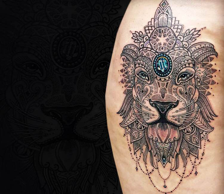 Mosaic Lion tattoo by Coen Mitchell | Post 15661