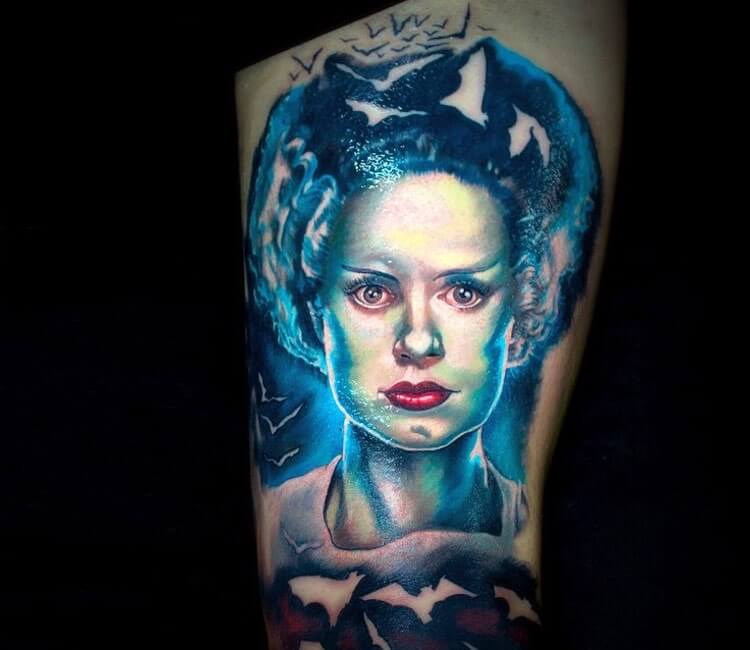 Bride of Frankenstein tattoo by Damien Wickham | Post 28869