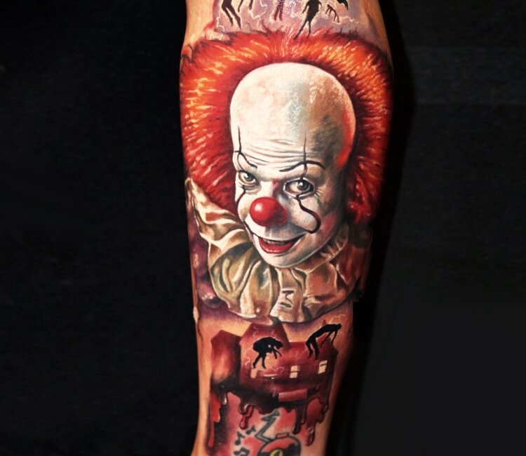 Pennywise Clown Tattoo By Damien Wickham Photo