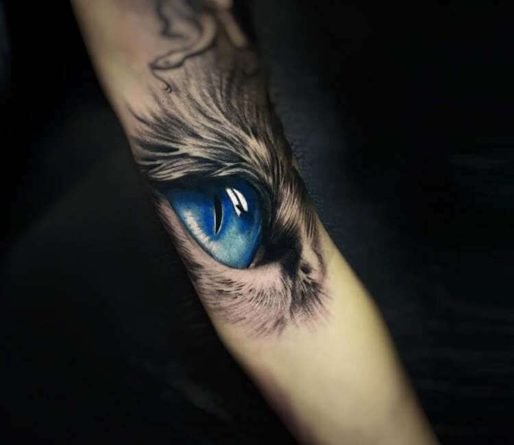 Owl with blue eyes tattoo by Kafka Tattoo  Post 26061