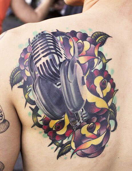 Microphone tattoo by Daniel Rocha | Post 6567