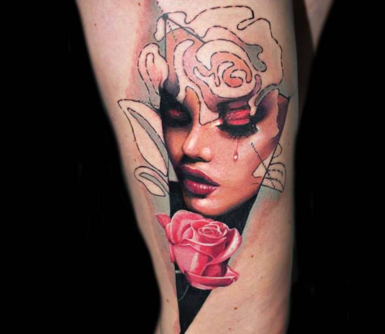 Girl Face tattoo by Dave Paulo | Post 14395