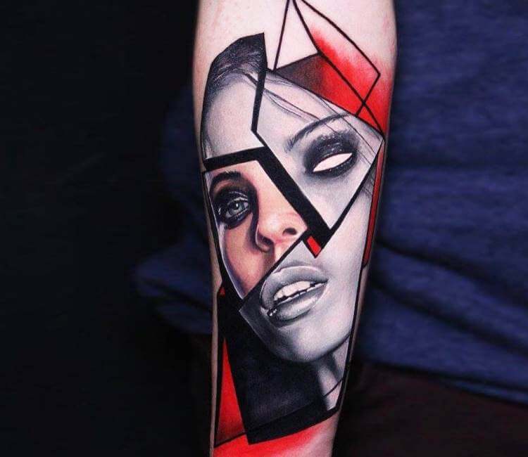 Girl Face tattoo by Dave Paulo Post 19857