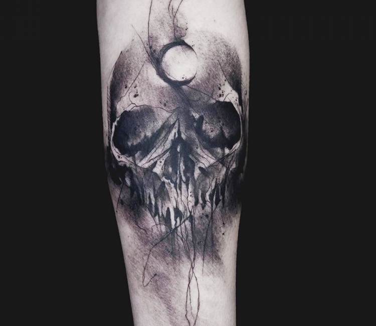 Thats my technique Abstract Skull in finelinetattoo Closer look for  quality Inquires  Booking Link in Bio finelinetattoonewyork  Instagram