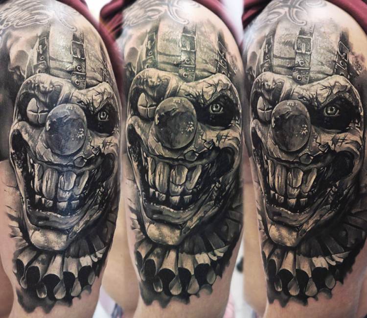 Horror Clown tattoo by Dmitriy Gorbunov | Post 19470