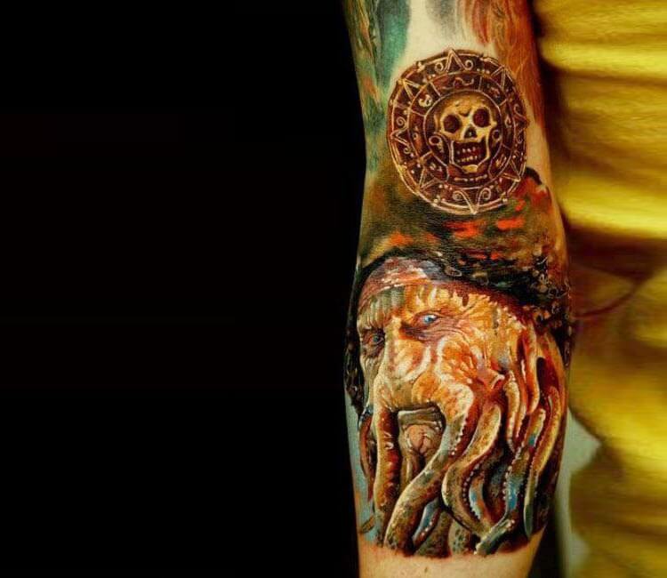 FYeahTattooscom  Davy Jones half sleeve done by Paul at Next tattoo