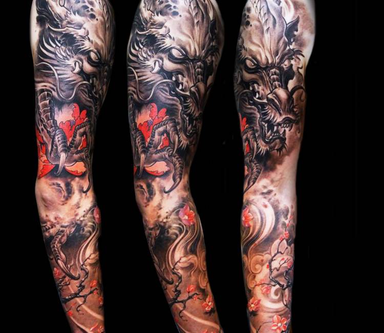 Japanese Dragon Tattoo  Red Japanese Style Dragon ChestSh  Flickr