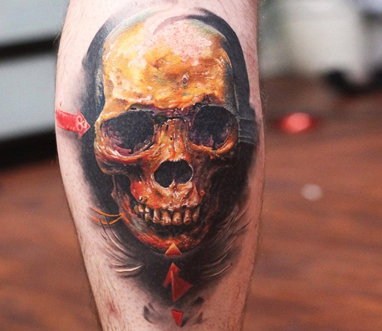 Skull tattoo by Dmitry Vision | Post 13707
 Vision World Tattoos