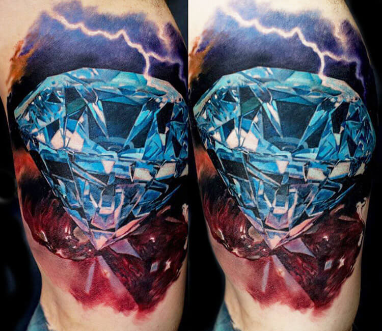 Blue diamond tattoo by Anya Tsyna  Tattoogridnet