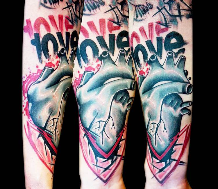 Heart and Love tattoo by Dynoz Art Attack | Post 18015