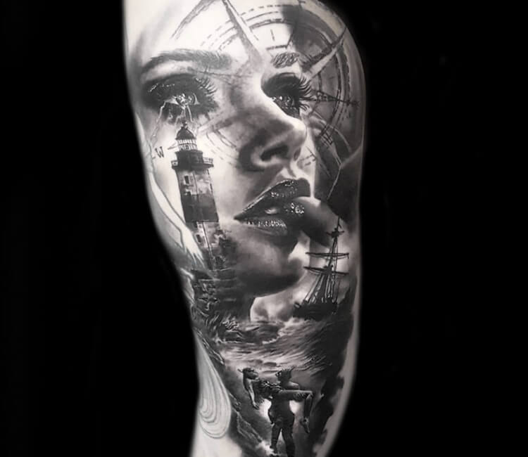 Samurai Girl tattoo by El Mago Tattoo