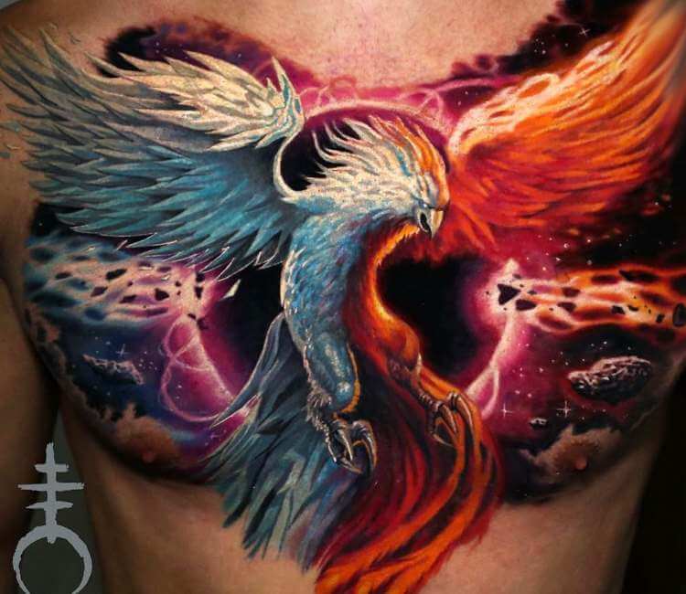 Black and Grey Phoenix Tattoo | Sleeve and shoulder piece. B… | Flickr