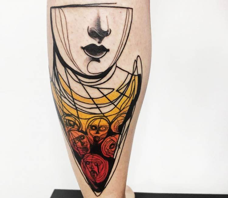 Abstract Face tattoo by Elena Fortuna | Post 21145