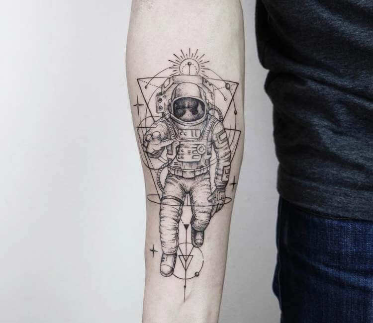 Astronaut Inner Forearm Tattoo Ideas For Men  Half sleeve tattoos designs  Cool forearm tattoos Space tattoo sleeve