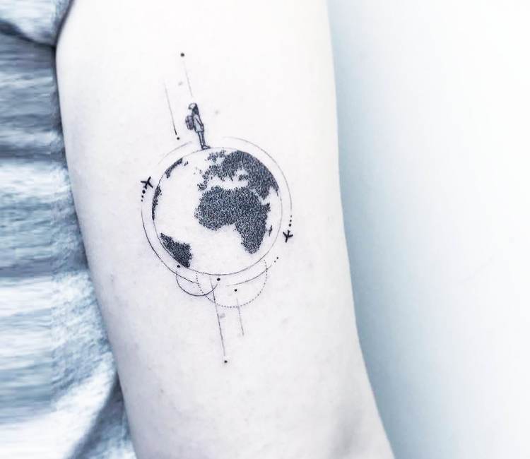 55 Wonderful Globe Earth Tattoos  Designs