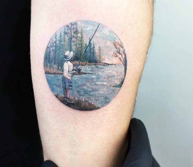 fishing pole tattoo on fingerTikTok Search
