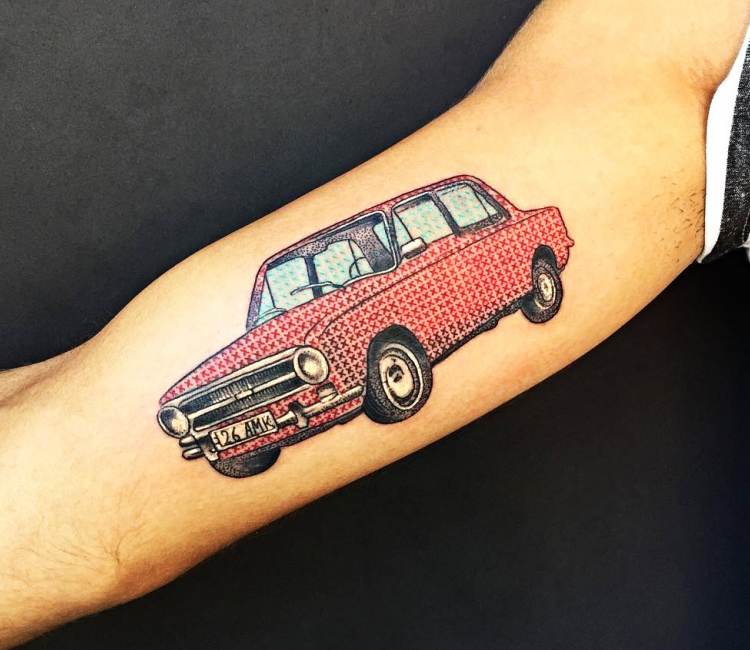 Retro Car tattoo by Eva Krbdk